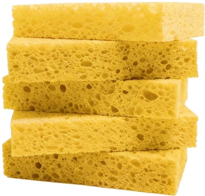 5 stuks schuurspons, krasbestendig, zacht, keukenspons, schuurspons voor de keuken aan twee kanten, ideaal voor de dagelijkse reiniging van servies, anti-aanbakpannen en glas (beige)