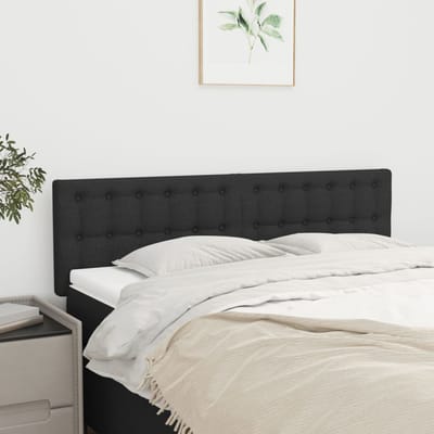 vidaXL - Hoofdborden - 144x5x78/88 - cm - stof - zwart