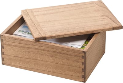 Famanu – Houten opbergdoos met deksel, grote kist voor aandenken en sieraden, donkerbruin