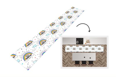 Keukenloper - Loper keuken - Regenboog - Wolken - Patroon - 300x50 cm - Keukenloper vinyl