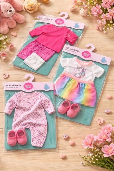 3 stuks Dolly star poppenkleding setjes