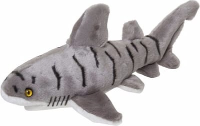 Nature Planet pluche zandhaai knuffel - 30 cm - Dieren knuffels uit de zee - Haaien