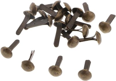 200 Stuks Metalen Paper Fasteners met Ronde Kop voor Scrapbooking, Kunst en DIY Projecten - Koperkleurig