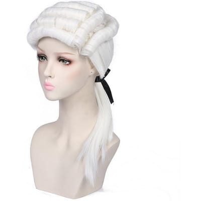 Accessoires de perruque de jeu de rôle de chapeau de juge One Size blanc