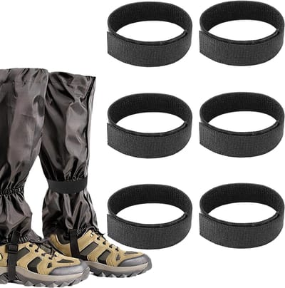 Set van 6 Hoge Elasticiteit Fietspantalons Clips, Duurzaam en Verstelbaar voor Fietsen, Wandelen en Kamperen, Geschikt voor Mannen en Vrouwen (Zwart)