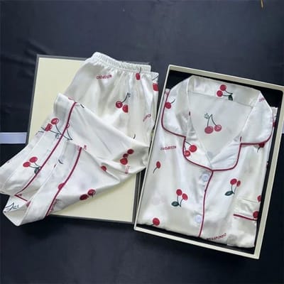 2 Stuks Print Nachtkleding Faux Zijde Satijn Nachtkleding Pyjama's Mode Casual Pyjama Dames Shorts Pyjama Set Inkt Schilderen Outfits L gray