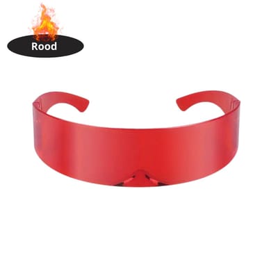Bovista - Festival Bril - Rave - Space - Techno - Freaky Glasses - Heren - Dames - Zonnebril - Rood
