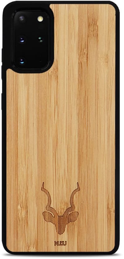 Kudu Samsung Galaxy S20 Plus hoesje case - Houten backcover - Handgemaakt en afgewerkt met duurzaam TPU - Bamboe - Zwart