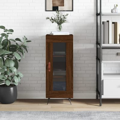 vidaXL - Dressoir - 34,5x34x90 - cm - bewerkt - hout - bruin - eikenkleur