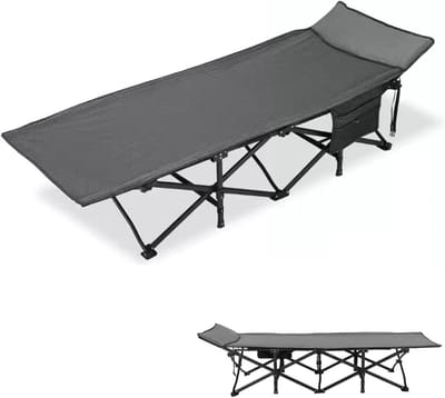 Vouwbed Camping - Opvouwbaar Ledikant - Outdoor Reizen - Duurzame X-structuur - 190x70x35cm - Zwart