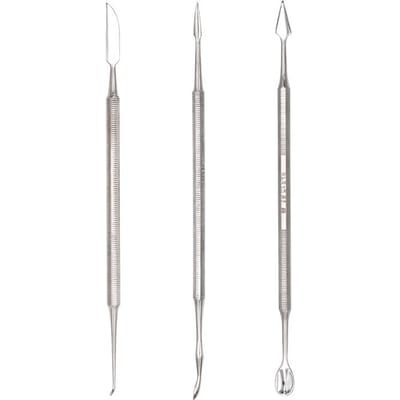 1/3 pièces Couteau de sculpture en cire dentaire Acier inoxydable Outils de dentiste 46# 47# 48# pour le mélange de poudre de ciment à la cire gray