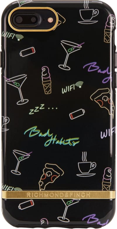 Richmond & Finch Bad Habits Hoesje geschikt voor iPhone 6 Plus 6s Plus 7 Plus 8 Plus Case - Zwart