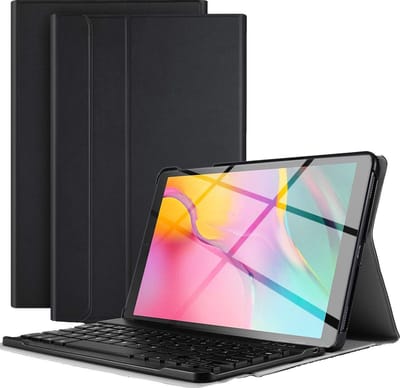 Hoes - Geschikt voor Samsung Galaxy Tab A 10.1 (2019) - Toetsenbord Case - Keyboard Book Cover - Hoesje - Zwart