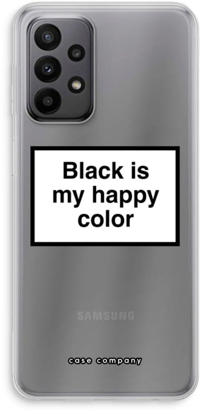 Hoesje geschikt voor Samsung Galaxy A23 hoesje - Black is my happy color - Soft Cover Telefoonhoesje - Bescherming aan alle Kanten en Schermrand