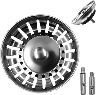 Gootsteen Zeef - Afvoerstop Keuken - Verstopping Voorkomen - Roestvrij Staal - 82 mm Diameter - Zilverkleurig