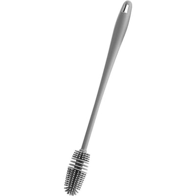 Brosse à bouteille de lait en caoutchouc, poils TPR, brosse de nettoyage à Long manche pour flacon sous vide Thermos gris