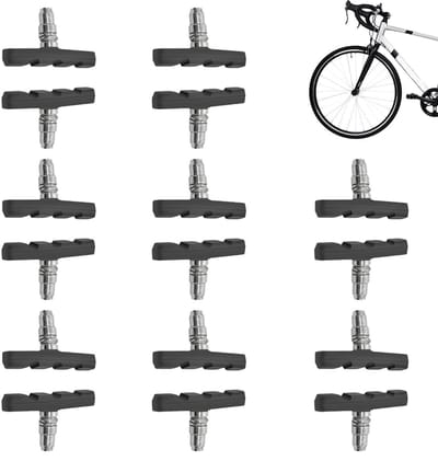 Allecto - Fietsremblokken - V-remmen - Goede warmteafvoer - Zwart - Rubber - 16 stuks - Geschikt voor mountainbikes en stadsfietsen - Universeel