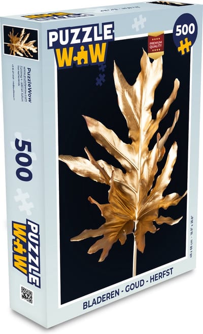 Puzzel Bladeren - Goud - Herfst - Natuur - Luxe - Legpuzzel - Puzzel 500 stukjes