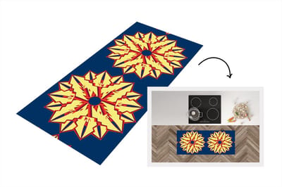 Keukenloper - Loper keuken - Sterren - Patronen - Abstract - 120x50 cm - Keukenloper vinyl