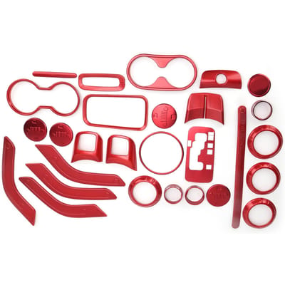 28 stuks Interieur Sierlijsten Decoratie Kit Vervanging voor Jeep Wrangler JK JKU 2 Deurs 4 Deurs 20112018Rood rood