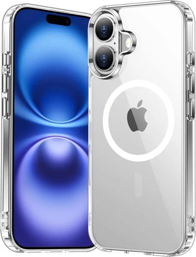 Hoesje Geschikt voor Apple iPhone 16 - Compatibel met MagSafe - Hard Back Cover met Magneet - Transparant