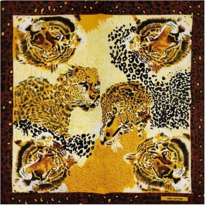 Fako Fashion - Bandana - Hoofddoek - Mondbescherming - Zakdoek - Sjaal - Tijger & Luipaard - 53x53cm - Bruin/Beige
