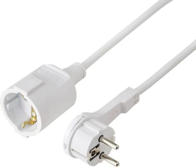 Sygonix SY-7165296 Stroom Verlengkabel 16 A Wit 3.00 m H05VV-F 3G 1,5 mm²