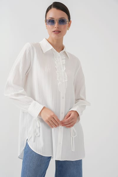 Rimpel Detail Textuur Shirt