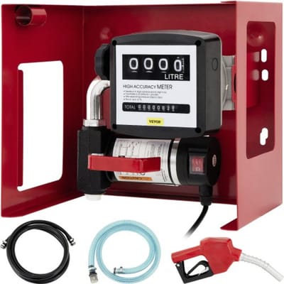 VEVOR Dieselpomp Verwarmingsoliepomp 40L, 155W Zelf-aanzuigende oliepomp, 2800 tpm Motortoerental Oliezuigpomp Zelf-aanzuigend, 20 kg Dieselbrandstoftransportpomp, Teller Automatische pomp voor biobrandstof