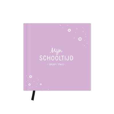 Schooltijd invulboek - schoolboek - groep 1 t/m 8 - lila - paars - bloemetjes - Fien & Feau
