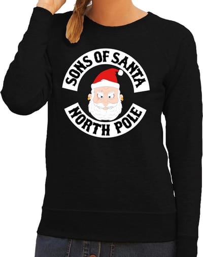 Foute kersttrui / sweater - zwart - Sons of Santa dames XS
