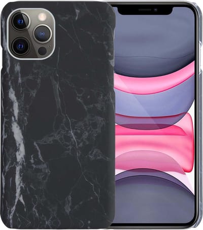 Hoesje Geschikt voor iPhone 11 Pro Hoesje Marmer Case Hard Cover - Hoes Geschikt voor iPhone 11 Pro Case Marmer Hoesje Backcover - Zwart
