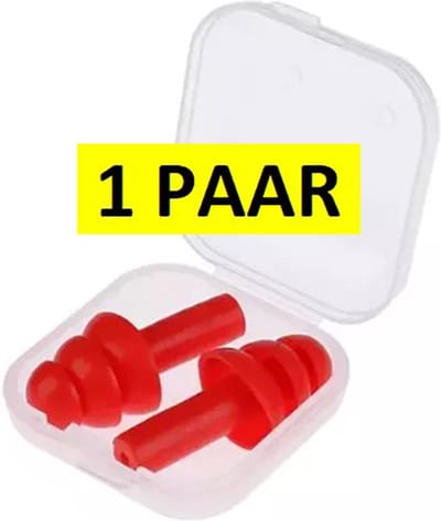 Oordoppen 25 DB - Festival Oordopjes - Snurken - Klussen - Incl. Bewaardoosjes - 1 Paar - Rood