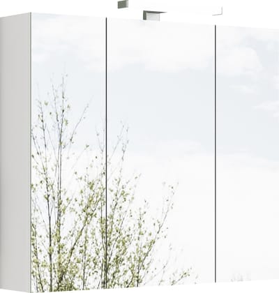 Spiegelkast 80 Cm Wit - Badkamer Spiegelkast Met LED Verlichting - Stopcontact - Softclose - 3 Deuren - Badkamer - 80x16x70 Cm - Wit