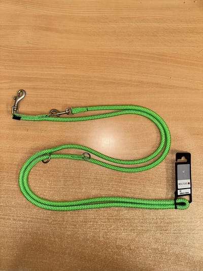 Wolters k2 verstelbare hondenriem nylon 200cm x 9mm neon groen