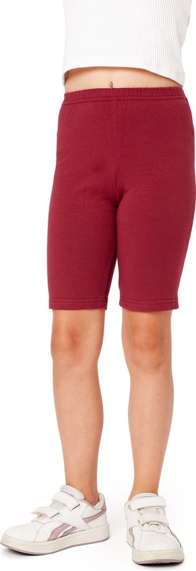 Bellivalini Meisjes Leggings - Sport - Vrijetijdsbroek - Korte - Katoen - Wijn rood - 110 - BLV-BLV50-281-LE