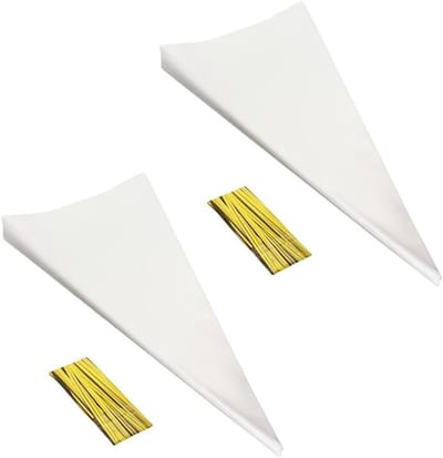 Transparante driehoekige zakken voor snoep, koekjes en bakproducten met twist straps - 16x30cm (200 stuks)