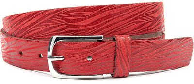 Dames ceintuur rood zebra look - 3 cm breed - Leer - Pantalon riem - Casual - Maat 95