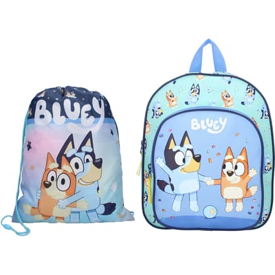 Bluey Frozen Tassenset - Rugzak - Gymtas - Blauw - Schooltassen