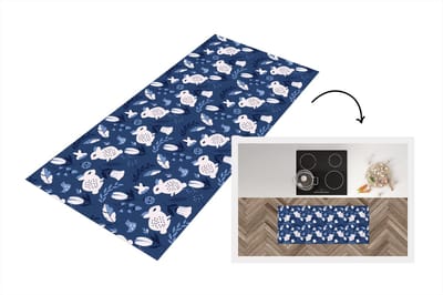 Keukenloper - Loper keuken - Konijnen - Scandinavië - Patronen - 120x50 cm - Keukenloper vinyl