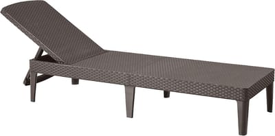 Curver Jaipur Sun Lounger Ligstoel met 4-voudig verstelbare rugleuning Tuinstoel UV- en weerbestendig rotan bruin