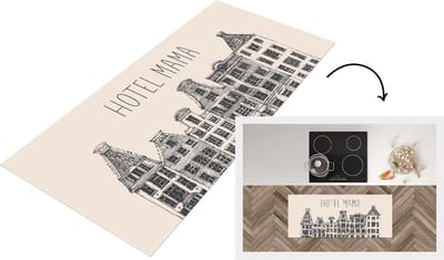 Keukenloper - Loper keuken - Spreuken - Hotel mama - Mama - Quotes - 120x50 cm - Keukenloper vinyl