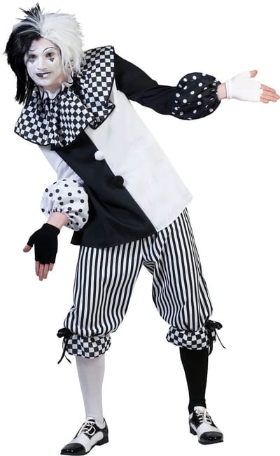Funny Fashion - Pierrot Kostuum - Clown Classico - Man - - Maat 48-50 - Carnavalskleding - Verkleedkleding