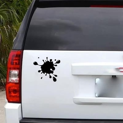 Dailygoods- Autostickers 3D Zwart Blob - Decoratieve Stickers - Zelfklevend - Makkelijk te Verwijderen - 15 x 13.7 cm - Voor Ramen en Deuren - Autobelettering