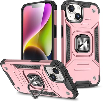Wozinsky Ring Armor Serie - Pancerne Etui voor iPhone 15 Plus - Roze Goud - Ring houder