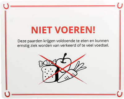 Epplejeck Weidebord Niet Voeren