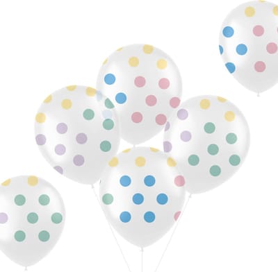 Folat - Ballonnen Pastel 'Stippen' Meerkleurig 33 cm - 6 stuks