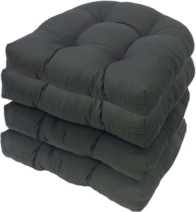 Tuinstoelkussens Set - Vervangende Zitkussens - Buiten Ontspannen - Getuft Zacht Comfort - 48x48 cm - Donkergrijs