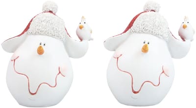 Tafeldecoratie Kerstdecoratie sneeuwpop met hoed H13cm 2st, 2 Stück