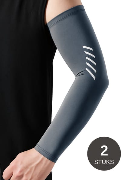 U Fit One UPF 50+ UV Bescherming Arm Sleeves - Verkoelend - Fiets Armstukken UV Bescherming - Grijs - Unisex - 2 Stuks - Maat M